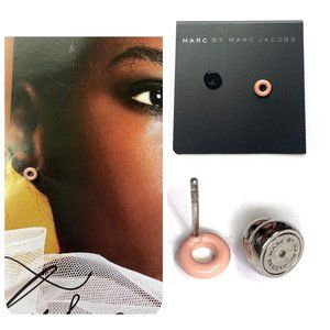Marc Jacobs Enamel eyelet black and pink studs